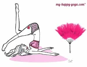 dessin d'une jolie fille qui fait du yoga en posture sexy